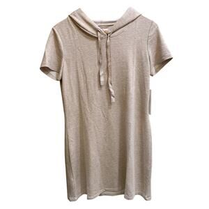 Calvin Klein Dress Size Large Tan Short Sleeve Hoodie Summer Lightweight NWT